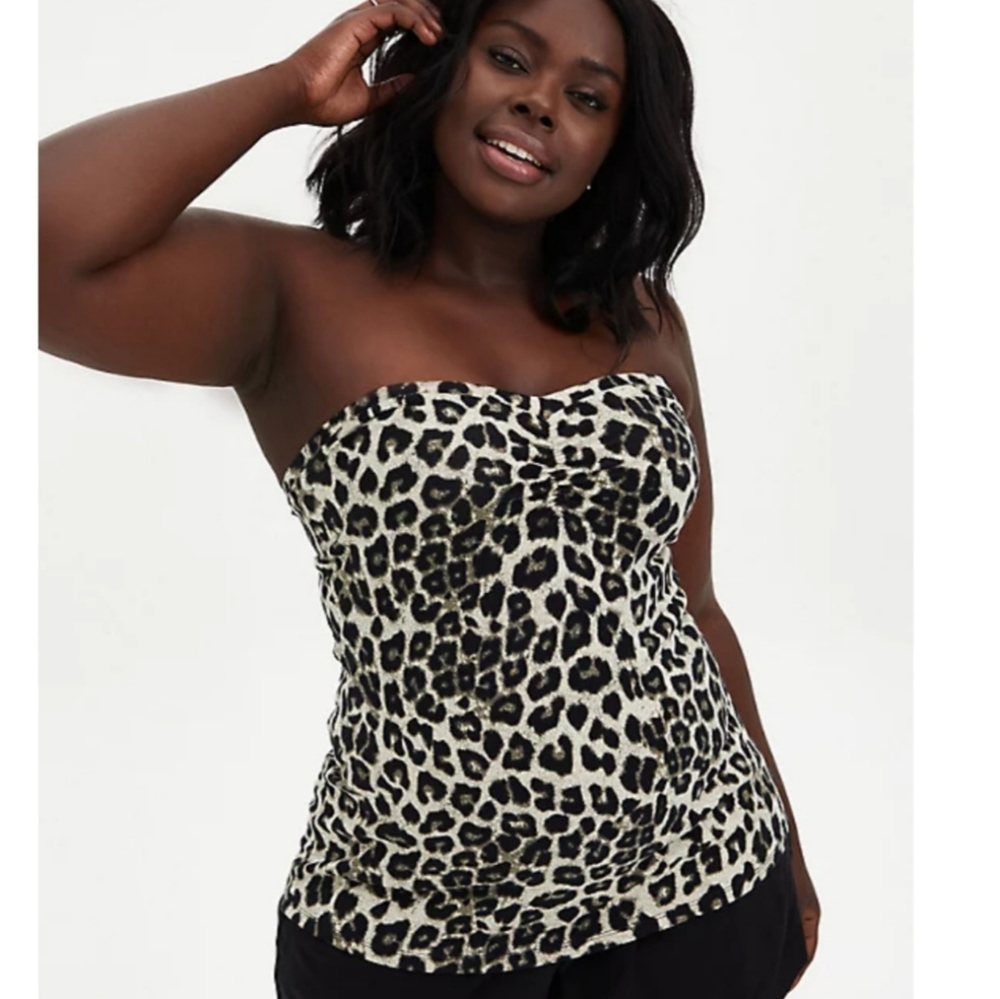 Torrid Leopard Foxy Sweetheart Tube Top, size 4, NWT